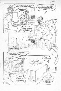 Comic book art page pencil drawing by another artist