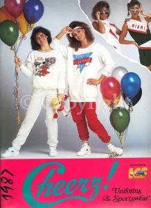 Cover for cheerleader uniform company catalog circa 1987